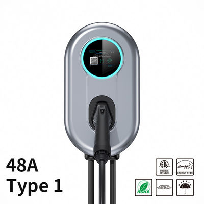 গুণ  48A Wallbox EV Charger Station With LCD Screen APP Wifi/Bluetooth 11.52 KW Type 1 EV Home Charger কারখানা