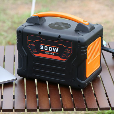 300W পোর্টেবল পাওয়ার স্টেশন হ্যান্ডেল সোলার পাওয়ার ব্যাংক UL লি-আয়ন ব্যাটারি এনার্জি সিস্টেম আউটডোর ক্যাম্পিংয়ের জন্য