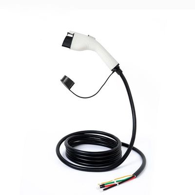 7kW আমেরিকান স্ট্যান্ডার্ড EV চার্জিং কেবল প্লাগ 32A হোয়াইট কর্ড, টাইপ1 একক বন্দুক চার্জার কেবল