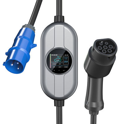 বৈদ্যুতিক গাড়ির জন্য Type2 AC 250V EV চার্জার 16A অ্যাডজাজমেন্ট কারেন্ট চার্জিং পাইল